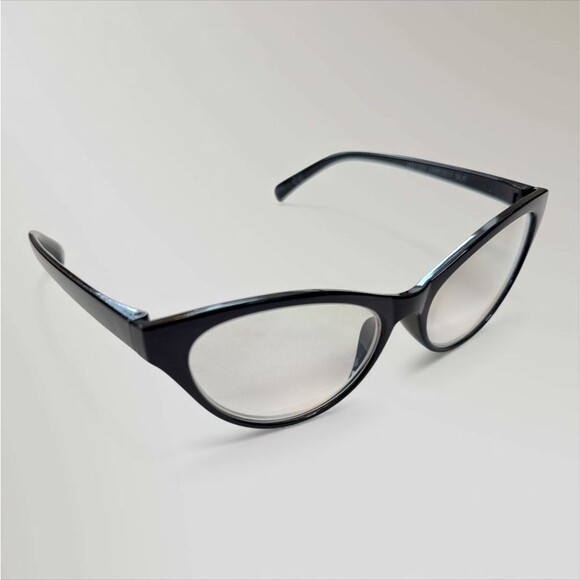 Betsey Johnson Reading Glasses Black Large Cat Eye Readers +2.50 Clear Lens - Picture 3 of 8